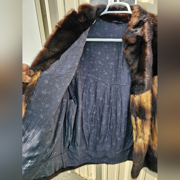 GLAMOROUS AUTHENTIC MAHAGONY MINK FUR COAT/JACKET SIZES XLARGE-1XL - Picture 6 of 9